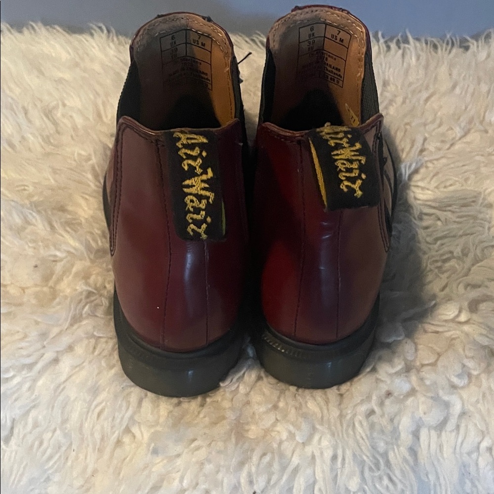 Dr. Martens Men's Dark Red Leather Oxfords